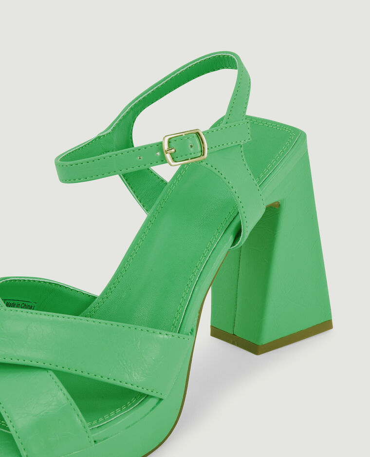 Sandales plateforme talons trapèze vert - Pimkie