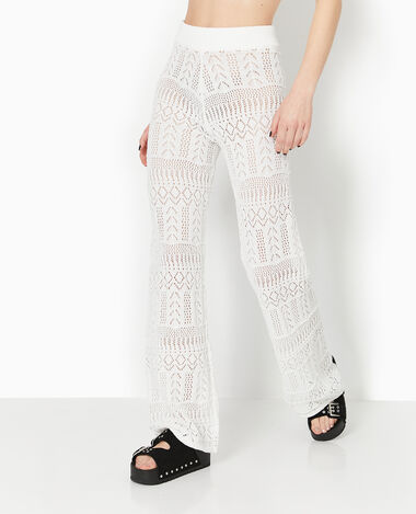 Pantalon en maille fantaisie ajourée blanc - Pimkie
