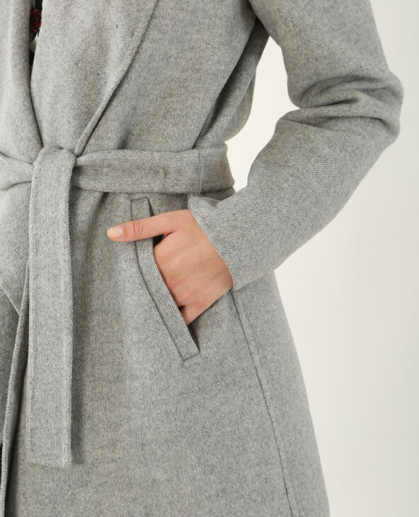 Manteau long gris chiné - Pimkie