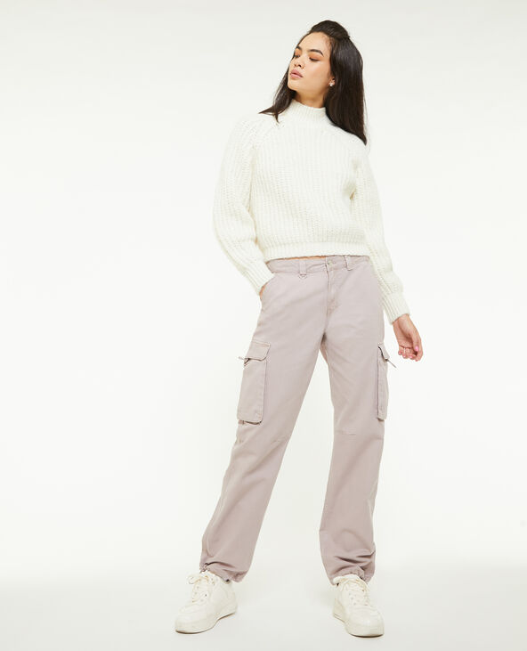 Pantalon cargo taille basse lilas - Pimkie