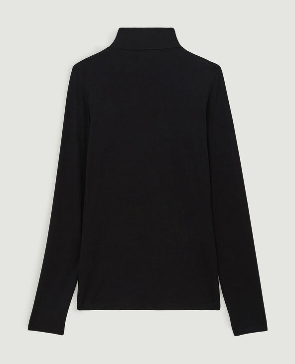 Top manches longues col montant noir - Pimkie
