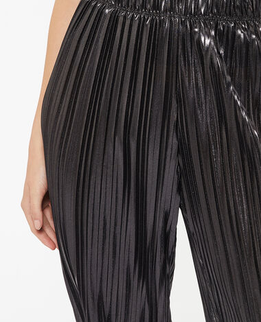 Pantalon plissé en tissu brillant argenté - Pimkie