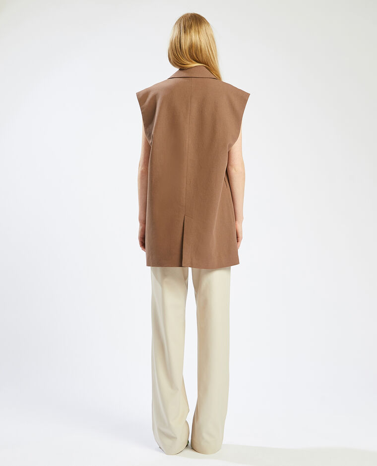 Veste blazer sans manche marron - Pimkie