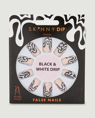 Lot de 24 faux ongles noir - Pimkie