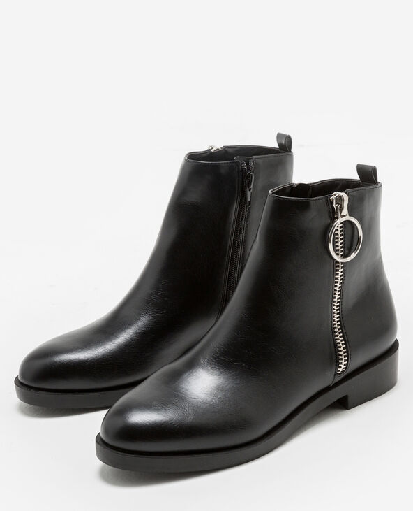 Bottines hot sale plates zippées