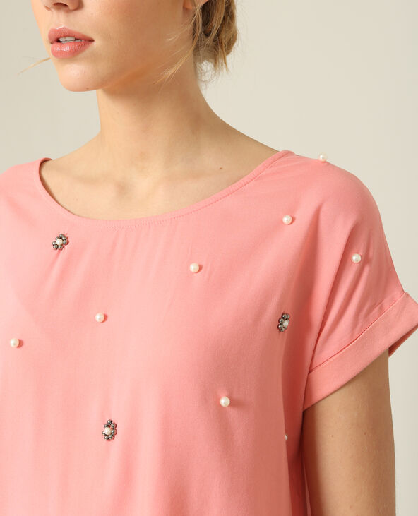 T-shirt à perles rose - Pimkie