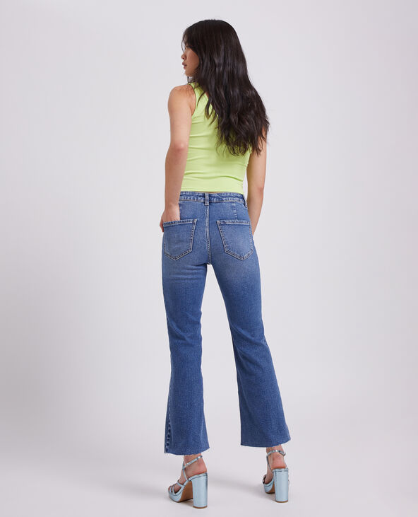 Jean flare taille haute cropped bleu - Pimkie