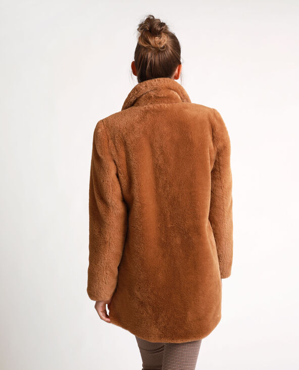 Veste fourrure femme marron sales