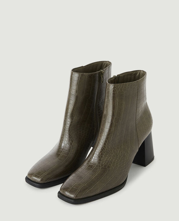 Bottines outlet talons croco