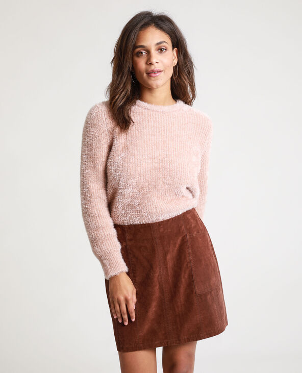 Pull fluffy rose chiné - Pimkie