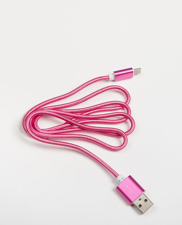 Câble compatible Iphone rose fuchsia - Pimkie