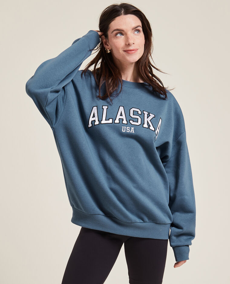 Sweat col rond oversize vert de gris - Pimkie
