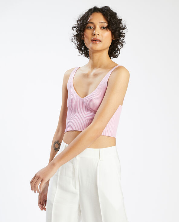 Top court en maille lilas - Pimkie