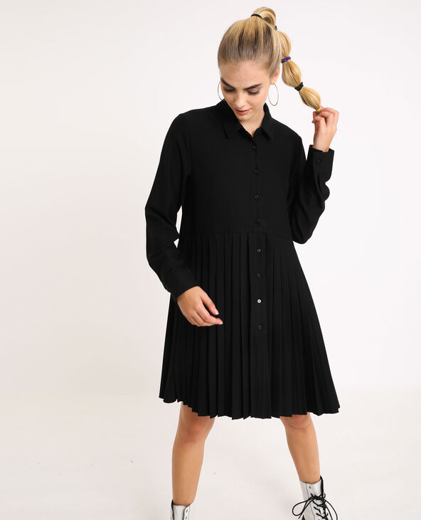 Robe chemise pliss e