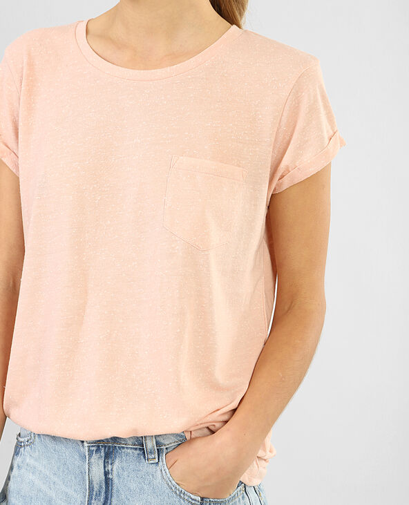 T-shirt femme moucheté rose clair - Pimkie
