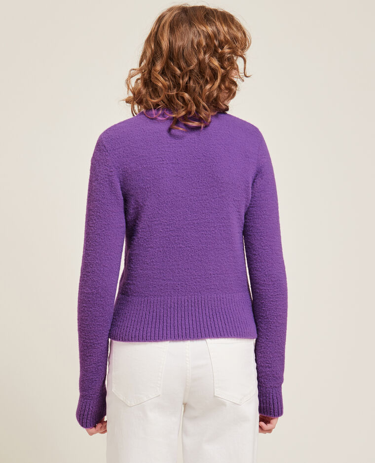 Pull col rond maille fluffy violet - Pimkie