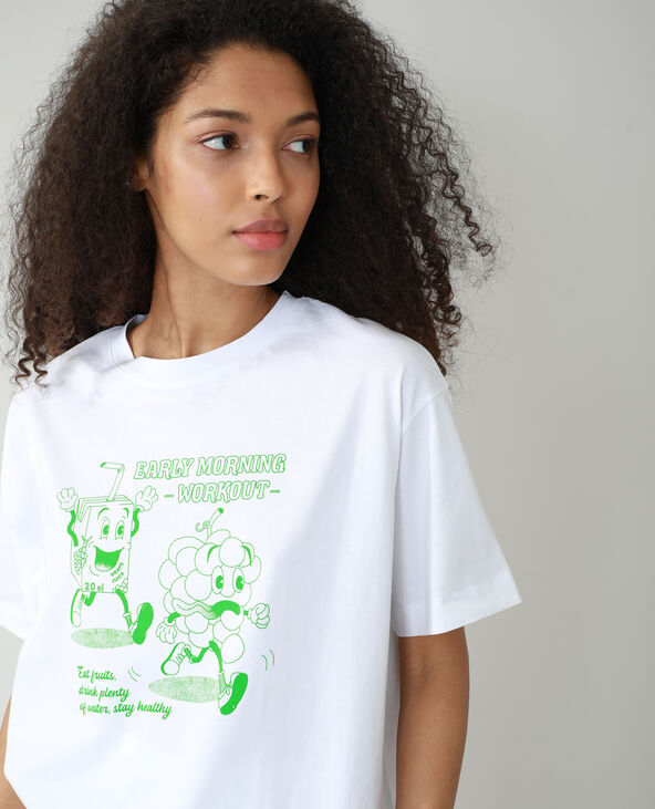 T-shirt oversize à message blanc - Pimkie