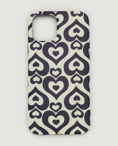 Coque iPhone "cœurs" blanc - Pimkie