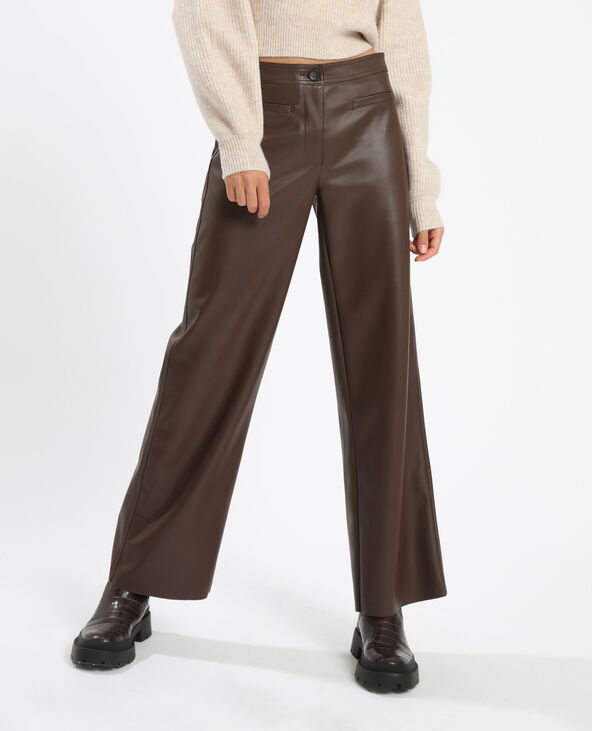 Pantalon en cuir droit sales