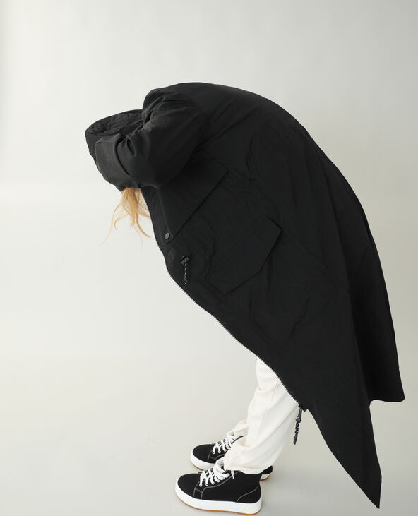 Manteau long coupe-vent noir - Pimkie