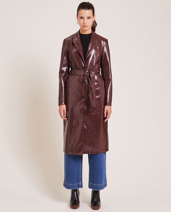 Manteau long vinyl bordeaux - Pimkie