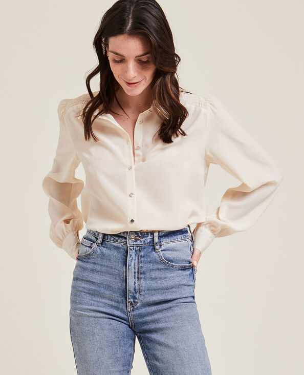 Chemise fluide avec boutons métal beige - Pimkie