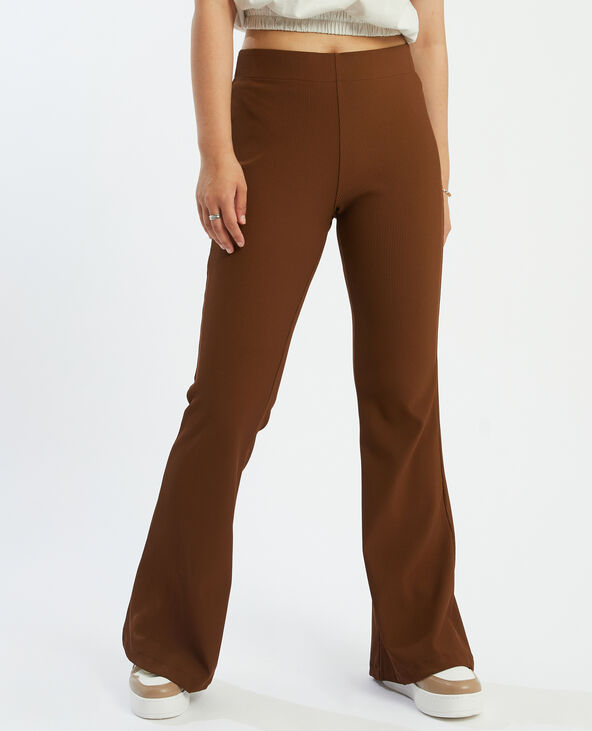 Pantalon flare côtelé marron - Pimkie