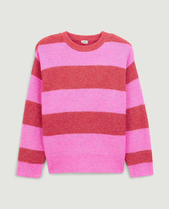 Pull col rond rouge - Pimkie