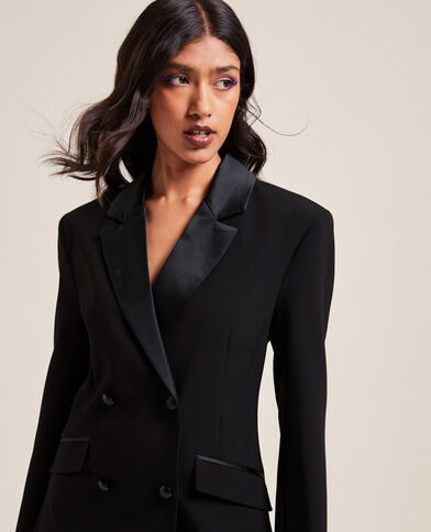 Veste blazer longue et cintrée noir - Pimkie