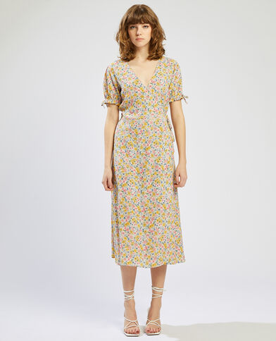 Robe fleurie longue blanc - Pimkie