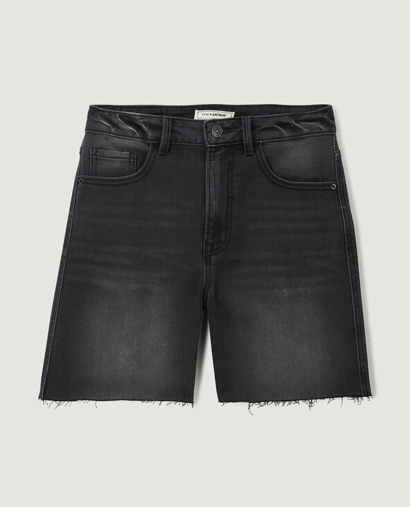 Bermuda en jean raw cut noir - Pimkie