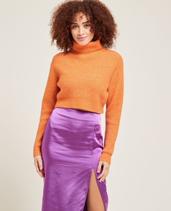 Pull col roulé cropped orange - Pimkie