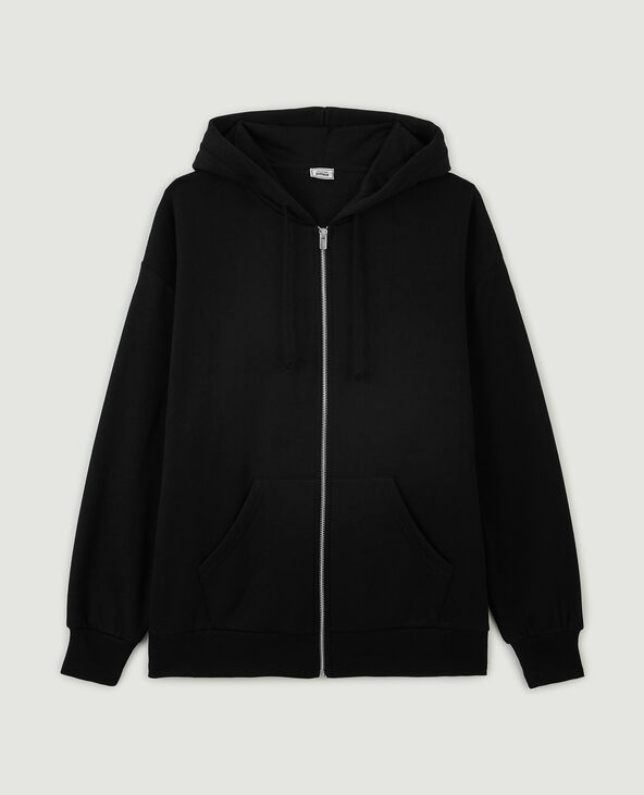 Sweat zippé oversize avec capuche noir - Pimkie