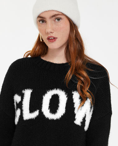 Pull oversize en grosse maille noir - Pimkie