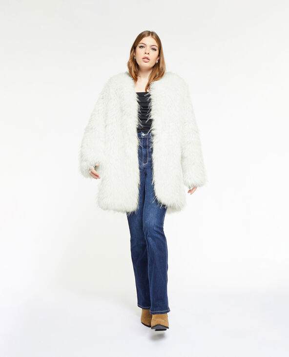 Manteau en fausse fourrure écru - Pimkie