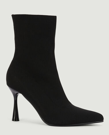 Boots pointues en maille textile extensible noir - Pimkie