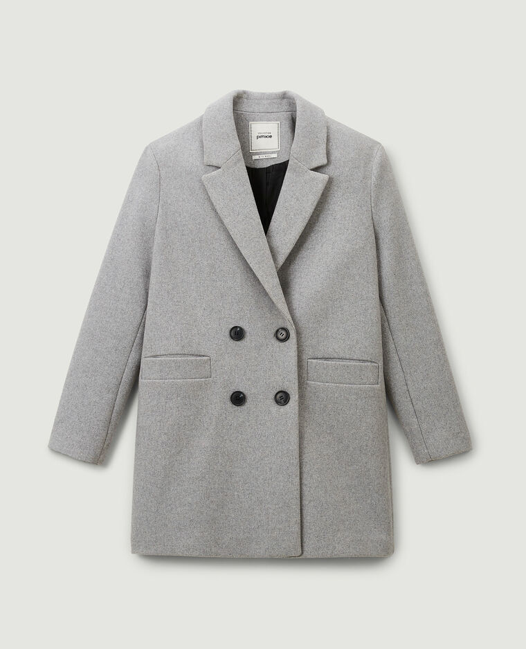 Manteau droit gris chiné - Pimkie