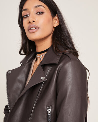 Blouson biker zippé marron - Pimkie