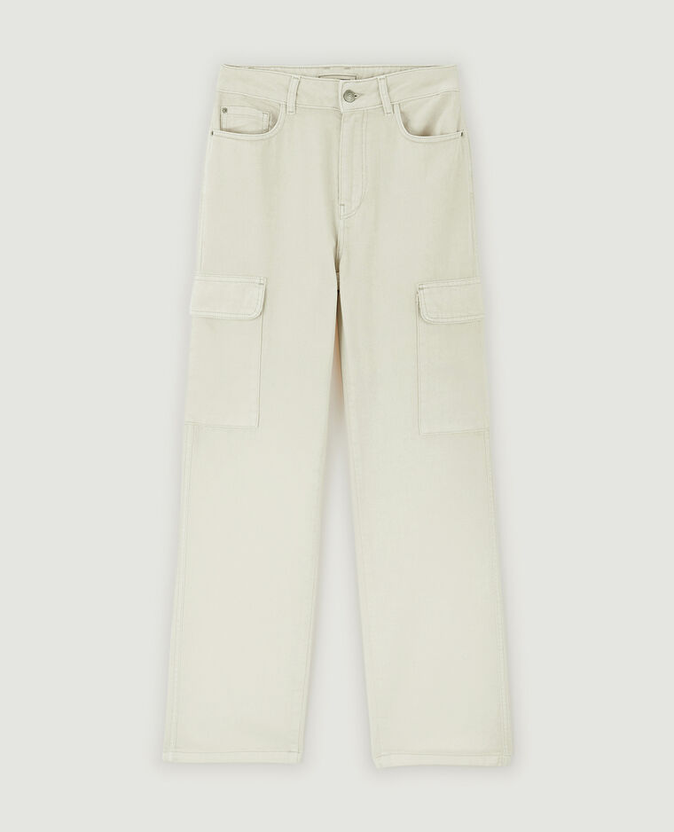 Jean cargo droit blanc - Pimkie