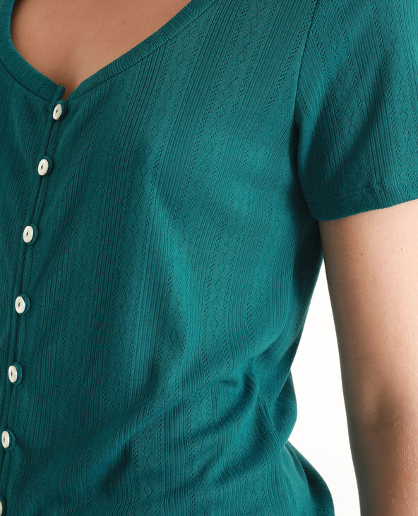 T-shirt à manches courtes vert foncé - Pimkie