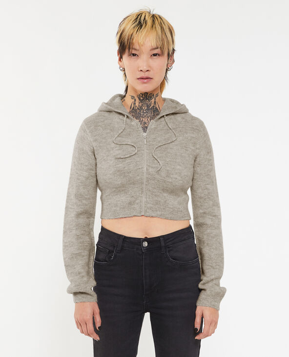 Gilet a top capuche court