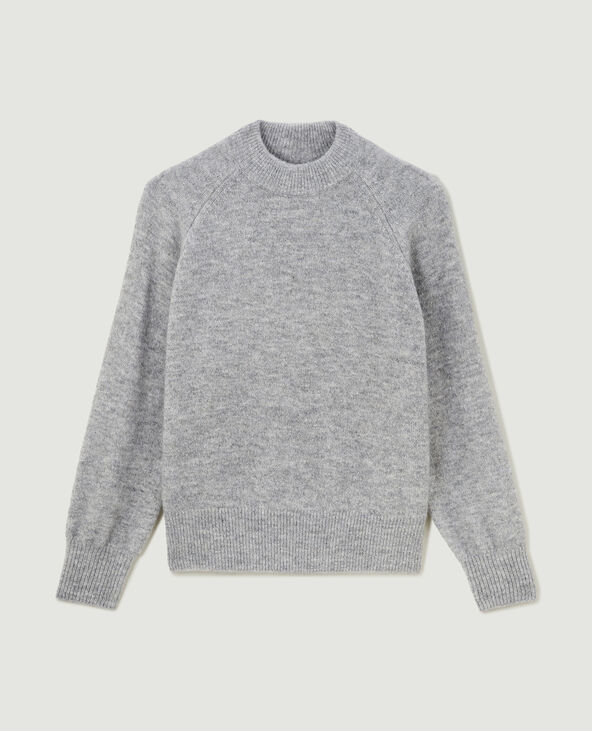 Pull col rond avec laine gris foncé - Pimkie