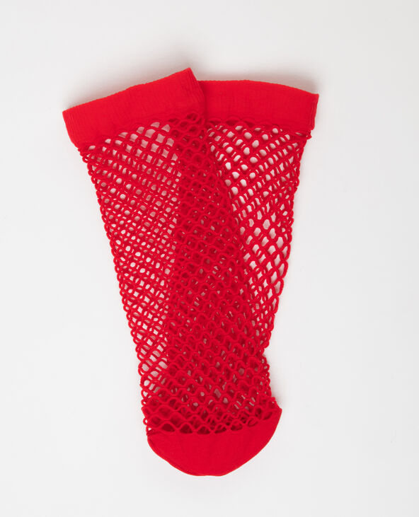 Chaussettes résille rouge - Pimkie
