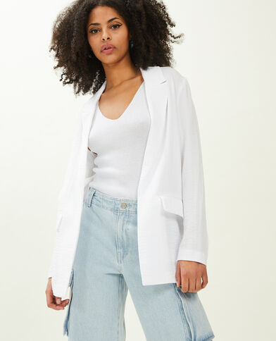 Veste blazer effet lin blanc - Pimkie