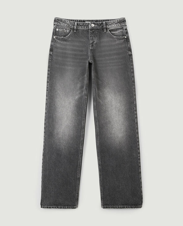 Jean wide taille basse gris foncé - Pimkie