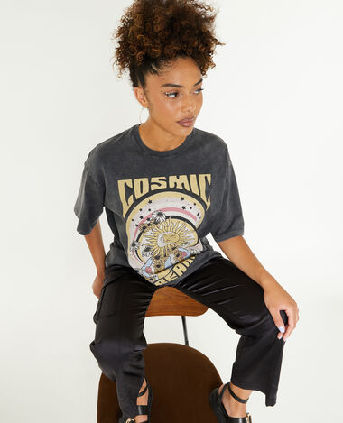 T-shirt oversize avec imprimé gris foncé - Pimkie