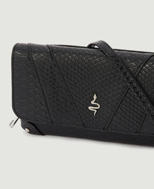 Sac pochette effet serpent avec chaine noir - Pimkie