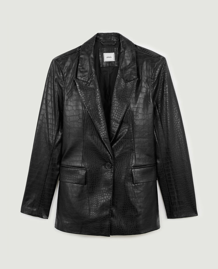 Veste effet croco noir - Pimkie