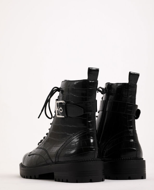 Boots rock en faux cuir noir - Pimkie