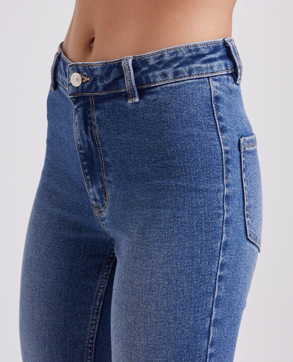 Jean flare taille haute cropped bleu - Pimkie